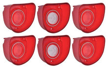 1968 Impala Base Model; Tail Lamp and Back Up lamp Lens Set; 6 Pieces; with One Circular Chrome Accent Trim