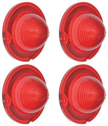 1958 Chevrolet Bel Air, Biscayne, 1961-66 Corvette; Tail Lamp Lens; Set Of 4 Red Lenses