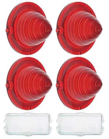 1960 Bel Air, Biscayne; Tail Light & Back-Up Lens Set; 6 piece set