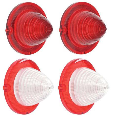 1961 Bel Air, Biscayne; Tail Lamp & Back-up Lamp Lens Set; Set of 4