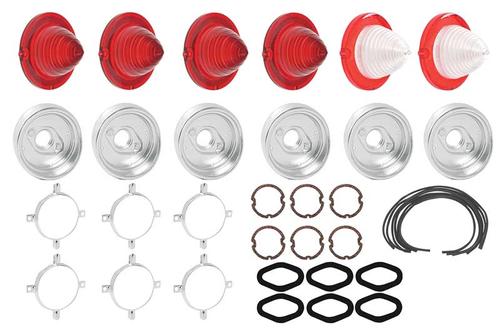 1961 Impala; Complete Tail Lamp Lens, Housing, Bezel, & Gasket Set