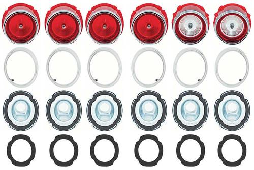 1965 Impala; Complete Tail Lamp Lens, Bezel, Housing, & Gasket Set