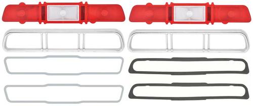 1967 Impala, Bel Air; Tail Lamp Lens, Backup Lens, Bezels & Gasket Set