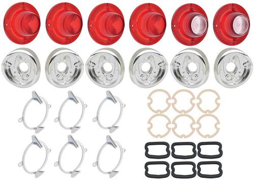 1962 Impala; Complete Tail Lamp Lenses, Housings, Bezels & Gasket Set