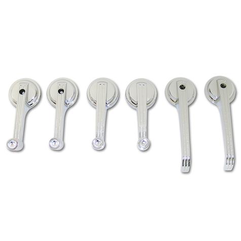 1965-67 Mustang Coupe/Convertible Standard 6 Piece Screw-on Style Door/  Window Handle Kit