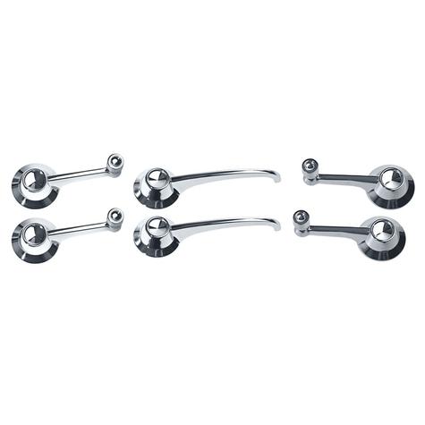 1964-65 Mustang Coupe, Convertible; Door and Window Handle Kit; Clip On; 6-Piece Set
