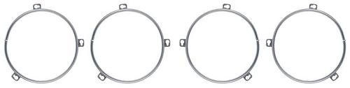 1964-76 Mopar 3-Tab Headlamp Trim Ring Set  - Set of Four