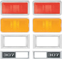 1969 Nova Side Marker/Bezel Kit 307 Amber/Red