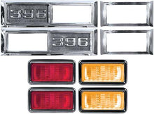 1969 Nova Side Marker/Bezel Kit 396 Amber/Red
