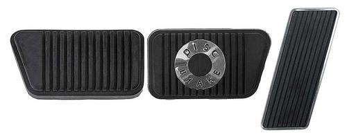 1965-68 Ford Mustang; Pedal Pad Set; With Manual Transmission and Disc Brakes