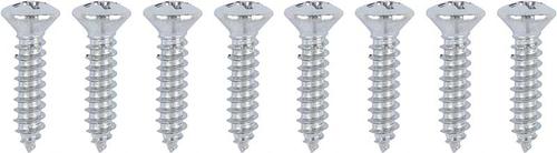 Screw Set; Chrome Plated ; #8 x 3/4" Oval Phillips Head ; Set of 8 ;