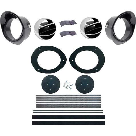 1967-68 Camaro, Firebird; Dash Vent Outlet Kit; With Black Bezels, Gaskets, Retainers