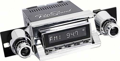 1957 Chevy Fullsize Laguna Am/Fm Radio - Chrome Radio, Buttons, Bezel & Knobs (w/Black Dot)