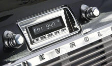 1947-53 GM Truck Laguna AM/FM Radio - Black Radio, with Buttons, Knobs and Chrome Radio Bezel