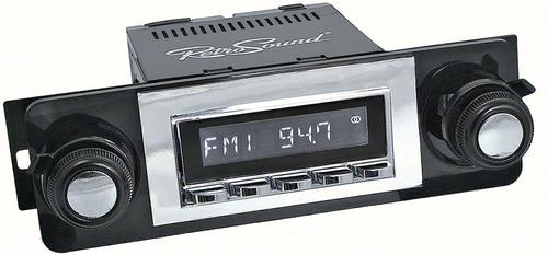 1967-72 GM Truck Laguna AM/FM Radio - Chrome Radio with Buttons, Black & Chrome Knobs and Bezel