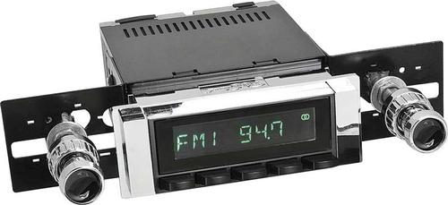 1964-66 GM Truck Hermosa Radio - Black Radio, Buttons, Chrome Bezel and Chrome Knobs with Black Dot