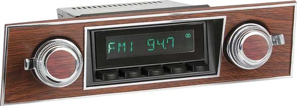 1968 Camaro RetroSound Hermosa Radio - Black Radio & Buttons w/Chrome Knobs & Walnut Face Plate