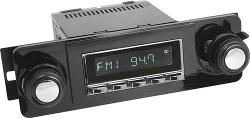 1967-72 GM Truck Hermosa Radio - Chrome Radio with Buttons, Black Bezel, Black and Chrome Knobs