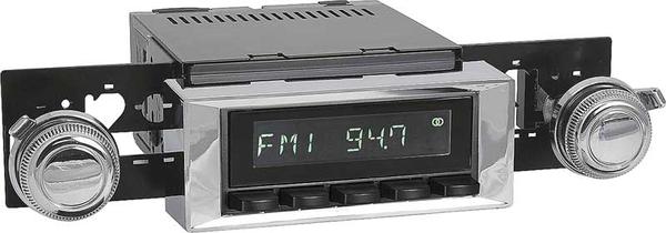 1973-88 GM Truck Hermosa Radio - Black Radio with Buttons, Chrome Bezel and Knobs