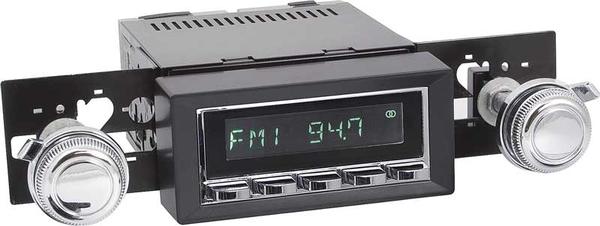 1973-88 GM Truck Hermosa Radio - Chrome Radio, Buttons with Black Bezel and Knobs