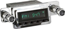 1964-66 RetroSound Long Beach Series Radio- Black Face and Buttons - Chrome Bezel - Black Dot Knobs