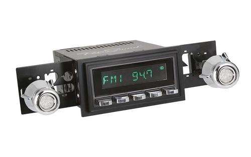 1969-73 RetroSound Long Beach Series Radio - Black Face/Chrome Buttons/Black Bezel/Chrome Knobs