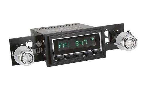 1969-73 RetroSound Long Beach Series Radio - Chrome Face/Black Buttons/Black Bezel/Chrome Knobs