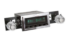 1969-73 RetroSound Long Beach Series Radio - Black Face and Buttons - Chrome Bezel and Knobs