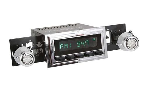 1969-73 RetroSound Long Beach Series Radio - Chrome Face/Black Buttons/Chrome Bezel/Chrome Knobs
