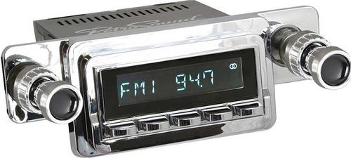 1964-66 RetroSound Hermosa Series Radio - Chrome Face/Chrome Buttons/Chrome Bezel/Black Dot Knobs