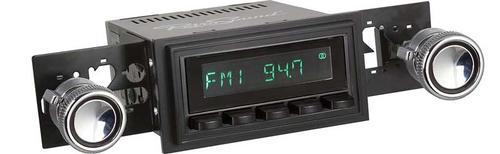 1967-68 RetroSound Hermosa Series Radio - Black Face/Black Buttons/Black Bezel/Black Line Knobs