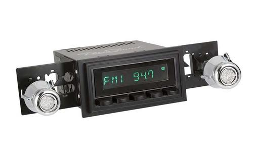 1969-73 RetroSound Hermosa Series Radio - Black Face/Black Buttons/Black Bezel/Chrome Knobs