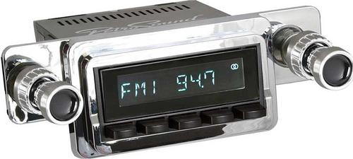 1964-66 RetroSound Laguna Series Radio - Black Face/Black Buttons/Chrome Bezel/Black Dot Knobs