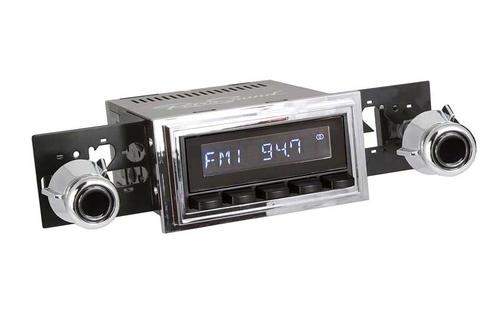 1969-73 RetroSound Laguna Series Radio - Black Face/Black Buttons/Chrome Bezel/Black Dot Knobs