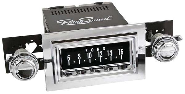 1974-86 RetroSound Hermosa Series Radio - Chrome Face/Chrome Buttons/Chrome Bezel/Chrome Knobs
