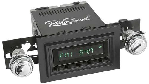 1974-86 RetroSound Hermosa Series Radio - Black Face/Black Buttons/Black Bezel/Chrome Knobs
