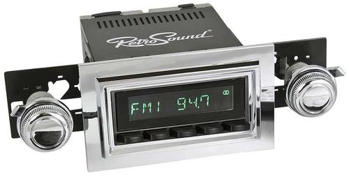 1974-86 RetroSound Laguna Series Radio - Black Face/Black Buttons/Chrome Bezel/Chrome Knobs