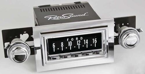 1974-86 RetroSound Laguna Series Radio - Chrome Face/Chrome Buttons/Chrome Bezel/Chrome Knobs