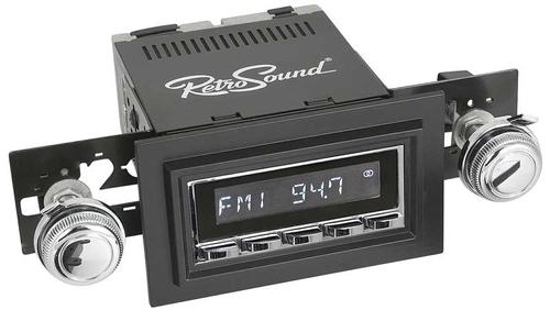 1974-86 RetroSound Laguna Series Radio - Chrome Face/Chrome Buttons/Black Bezel/Chrome Knobs