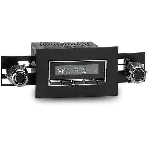 1974-86 RetroSound Laguna Series Radio - Chrome Face/Black Buttons/Black Bezel/Chrome w/ Black Dot Knobs