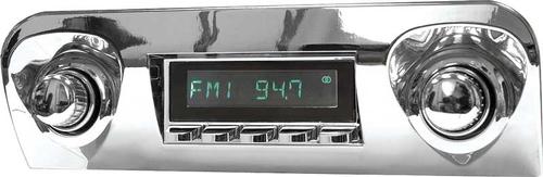 1959-60 Full Size Chevrolet Long Beach Radio w/SiriusXM - Chrome Radio, Buttons, Bezel & Knobs