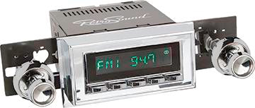 1962-65 Chevy II / Nova Long Beach Radio w/SiriusXM - Chrome Radio, Buttons, Bezel & Knobs
