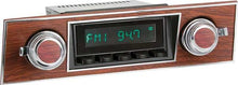 1968 Camaro Long Beach Radio w/SiriusXM -Black Radio & Buttons w/Chrome Knobs & Walnut Face Plate