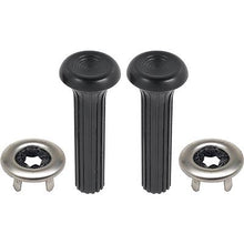 1968-70 GM; Door Lock Knob and Ferrule Kit; Plastic Knobs; Ribbed Design; Black