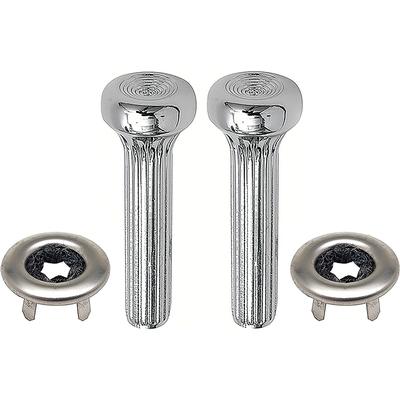 1968-70 GM; Door Lock Knob and Ferrule Kit; Die-Cast Metal Knobs; Ribbed Design; Chrome