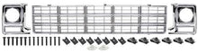 1979-80 Chevrolet Pickup; Grill and Round Headlamp Bezel Basic Facelift Set; Emblem Delete; Argent Silver