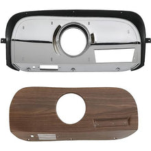 1969-70 Mustang Dash Bezel & Walnut Woodgrain Insert Kit with Clock Hole - Mach 1, Deluxe, Grande