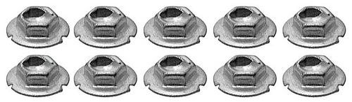 Thread Cutting Pal Nut, 3/16" Stud Size, Hex Washer Head, Zinc Plated