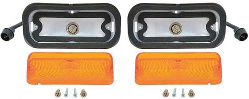 1964 Impala, Bel Air, Biscayne; Park Lamp Assemblies; Amber Lens; RH & LH;  Pair