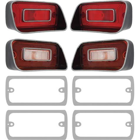 1971-73 Dodge Dart; 2-Door/4 Door; Tail Lamp Lens & Gasket Kit; 8-Pieces; Except Demon/Dart Sport